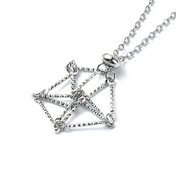 Нержавеющая Сталь Цвет Мешочек макраме из нержавеющей стали, пустой держатель для камня для изготовления подвесных ожерелий, с медными цепями, цвет нержавеющей стали, 15.28 дюйм (38.8 см)