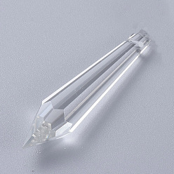 Прозрачный Стеклянные подвески, брелок в форме пули, прозрачные, 63 мм