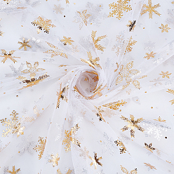 Белый Нейлоновая ткань с узором снежинки, для аксессуаров для одежды, белые, 1500 мм, 5 м / шт