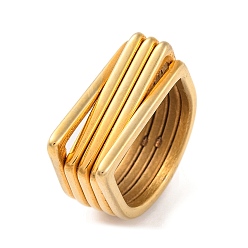 Золотой Ионное покрытие (ip) 304 многослойные арочные кольца из нержавеющей стали для женщин, золотые, 9.5 мм, размер США 7 (17.3 мм)