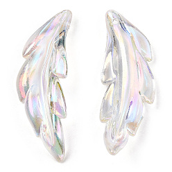 Прозрачный АВ Прозрачные акриловые подвески, с покрытием AB цвета, очарование перьев, ясно AB, 40x14.5x5 мм, отверстие : 1.5 мм, Около 450 шт / 500 г