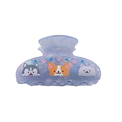 Светлый Стально-синий Заколки для волос из ПВХ с изображением животных, светло-стальной синий, 84x47x48 мм