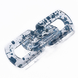 Marine Blue Transparent Acrylic Linking Rings, Quick Link Connectors, for Cable Chains Making, Twist Oval, Marine Blue, 30.5x20.5x4mm, Inner Diameter: 8x18mm