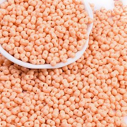 Персиковый Слойка Выпечка краска стеклянные бусины, круглое отверстие, арахис, розовые, 3.5x6x3.5 мм, отверстие : 0.9 мм, Около 3750 шт / фунт