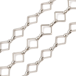 Платина Латунные звенья ромбической формы с покрытием стойки, без кадмия и без свинца, долговечный, пайки, платина, 10.5x10.5x1 мм