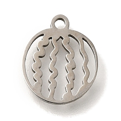 Арбуз 201 подвески из нержавеющей стали, фруктовые прелести, арбуз, 12x10x1 мм, отверстие : 1.2 мм