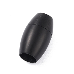 Electrophoresis Black Ионное покрытие (ip) 304 магнитные застежки из нержавеющей стали с приклеиваемыми концами, матовый стиль, пуля, электрофорез черный, 18x10.5 мм, отверстие : 6 мм