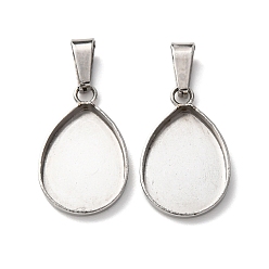 Нержавеющая Сталь Цвет 304 Настройки кабошон из нержавеющей стали кулон, слеза, цвет нержавеющей стали, лоток : 10.5x14.5 мм, 18x11.5x2 мм, отверстие : 2.5x6 мм