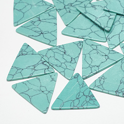 Medium Turquoise Synthetic Turquoise Cabochons, Dyed, Triangle, Medium Turquoise, 10x11x2mm