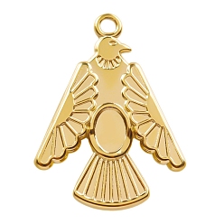 Золотой 304 Настройки кабошон из нержавеющей стали кулон, очарование орла, золотые, лоток : 6x4 мм, 28x21x2 мм, отверстие : 2 мм