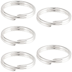 Серебро 5 шт. 925 Разъемные соединительные кольца из стерлингового серебра, кольца прыжок двойной петли, круглые кольца, серебряные, 8x1.5 мм, внутренний диаметр: 7 мм