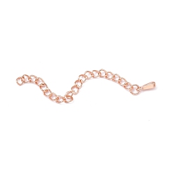 Rose Gold 304 Stainless Steel Chain Extender, Soldered Chains, Rose Gold, 55~63x3mm