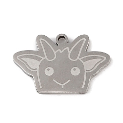 Нержавеющая Сталь Цвет Не тускнеющие 201 подвески из нержавеющей стали, козье очарование, цвет нержавеющей стали, 15.5x23.5x1.5 мм, отверстие : 1 мм