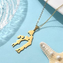 Золотой 304 ожерелья из нержавеющей стали с подвесками для мамы и дочки в подарок на день матери, золотые, 19.69 дюйм (50 см)