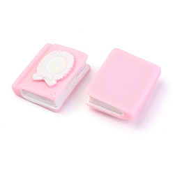 Бледно-Розовый Кабошоны из смолы, Макарон цвет, книга, розовый жемчуг, 25x20x10 мм