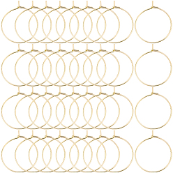 Настоящее золото 18K 100шт. 304 фурнитура для сережек-колец из нержавеющей стали, Винные стекла, реальный 18 k позолоченный, 20x0.6 мм, 22 датчик