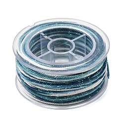 Синий 30м сегментно окрашенные хлопковые и металлизированные нитки, круглые, для поделок ремесел, упаковка подарков и изготовление ювелирных изделий, синие, 1 мм, около 32.81 ярдов (30 м) / рулон