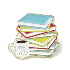 Разноцветный Креативные эмалированные булавки для книг и кофейных чашек, брошь из золотого сплава для рюкзака, красочный, 27.5x31x1.5 мм