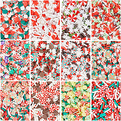 (52) Непрозрачная лаванда 120g 12 стили рождественские кабошоны ручной работы из полимерной глины, разнообразные, разноцветные, 3~10x1~10x0.5~1 мм, 10 g / style