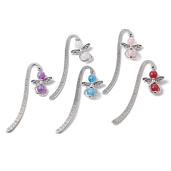 (52) Непрозрачная лаванда Закладки-крючки из сплава в тибетском стиле, подвеска-ангел из смолы, закладка, разноцветные, 83.5~84 мм