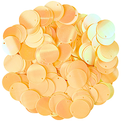 Оранжевый Подвески из пвх с пайетками, пустой плоский круглый, оранжевые, 19x0.3 мм, отверстие : 1.5 мм, Около 3460 шт / 450 г