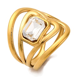 Кристалл 304 Кольцо-солитер из нержавеющей стали со стразами, перстни, широкая полоса кольца, кристалл, 23 мм, внутренний диаметр: 17 мм