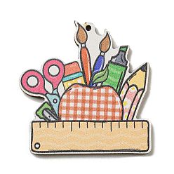 Pen Дерева кулон, тема дня учителя, ручка, 44x42.5x2.5 мм, отверстие : 1.6 мм