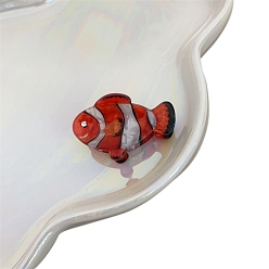 Оранжево-Красный Акриловые коготь заколки, аксессуары для волос для женщин и девочек, рыба, оранжево-красный, 35x25 мм