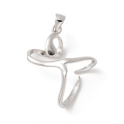 Платина 1поликарбонат с родиевым покрытием 925 стерлинговое серебро 2 подвеска с зубцами, пустая оправа для кабошона, простые настройки крепления когтя, для необработанного драгоценного камня неправильной формы, с печатью 925, платина, лоток : 32x25.5x9 мм, отверстие : 5.8x4 мм