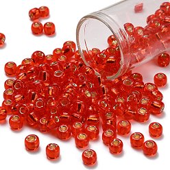 (25) Silver Lined Light Siam Ruby Тохо 3/0 круглые бусины, японский бисер, (25) светлый сиамский рубин с серебряной подкладкой, 5.5 мм, отверстие : 1.9 мм, Около 60 шт / 10 г