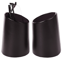 Coffee PU Leather Eyeglasses Display Riser Stands, for Eyeglasses, Jewelry, Ornaments, Column, Coffee, 8.1x8.2x12.1cm
