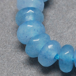 Васильковый Естественно нефритовый шарик нити, окрашенные, граненые, рондель, васильковый, 8x5 мм, отверстие : 1 мм, 14.9 дюйм