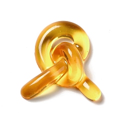 Gold Transparent Resin Cabochons, Bowknot, Gold, 26x25~25.5x8mm