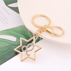 Leo Constellation Theme Alloy with Rhinestone Keychain for Women, Star, Leo, 11cm