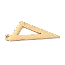 Golden 304 Stainless Steel Pendants, Set Square Charms, Polishing, Ion Plating(IP), Golden, 32x14x1.5mm, Hole: 1.9mm