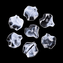 Mint Cream AB Color Plated Opaque Acrylic Pendants, Petaline Charms, Mint Cream, 25~26x24x9~11mm, Hole: 1.6mm, about 724pcs/500g