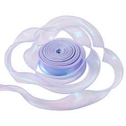 Lila Borde de encaje de poliéster, Cinta de organza plana de color arcoíris, cinta iridiscente para bowknot, flor, decoración de regalo, lila, 1-5/8 pulgada (40 mm), aproximadamente 40.00 yardas (36.58 m) / rollo
