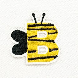 Letter B Computerized Embroidery Cloth Iron on/Sew on Patches, Costume Accessories, Appliques, Letter, Yellow, Letter.B, 44x42mm