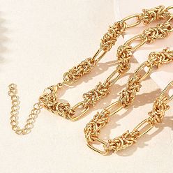Золотой 6мм 304 Византийская цепочка из нержавеющей стали для женщин, ионное покрытие (ip), золотые, 17.32 дюйм (44 см)