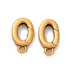 Античное Золото 925 пружинные застежки из стерлингового серебра, овальные, античное золото , 12x6.5x2 мм, отверстие : 1.2 мм, внутренний диаметр: 6x3 мм