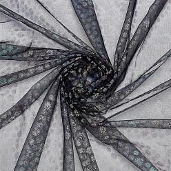 Черный Полиэфирная ткань с цветочным узором, аксессуары для изготовления одежды, чёрные, 2000x1500 мм