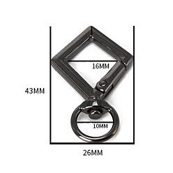 Rhombus Цинковые поворотные застежки, для изготовления пакетов, ромб, 43x26x4 мм, отверстия : 10 mm и 16 мм