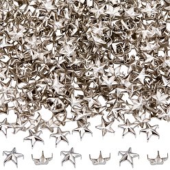 Платина 400шт. заклепки из сплава, звезда, платина, 9.5x10x5.5 мм