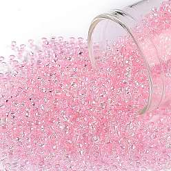 (171D) Dyed Pink Transparent Rainbow Круглые бусины toho, японский бисер, (171 г) окрашенная в розовый цвет прозрачная радуга, 11/0, 2.2 мм, отверстие : 0.8 мм, Около 1110 шт / 10 г
