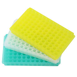 (52) Непрозрачная лаванда 3шт. 3цвета 96-отверстие пластиковые центрифужные пробирки стенды для демонстрации, держатели для пробирок, лабораторные принадлежности, прямоугольные, разноцветные, 117x208x25 мм, отверстие : 11 мм, 1 шт / цвет