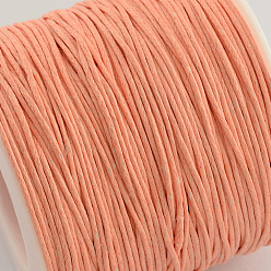 PeachPuff Waxed Cotton Thread Cords, PeachPuff, 1mm, about 100yards/roll(300 feet/roll)