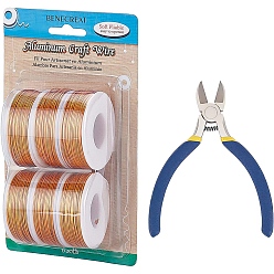 Оранжевый Круглая алюминиевая проволока, кусачками, оранжевые, 20 датчик, 0.8 мм, 36 м / рулон, 6 рулонов