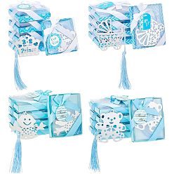 Светло-Голубой 20шт 4 стиль закладки из нержавеющей стали, закладка из полиэстера с кисточками, свадебная вечеринка, Небесно-голубой, 170~204 мм, 5 шт / стиль