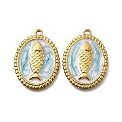 Fish 304 нержавеющей стальной эмали подвески, ионное покрытие (ip), реальный 18 k позолоченный, рыба, 23x17x2 мм, отверстие : 1.4 мм