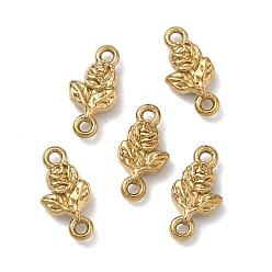 Настоящее золото 18K 304 ссылки нержавеющей стали, подвески в форме цветка, ионное покрытие (ip), реальный 18 k позолоченный, 10x5.5x2.5 мм, отверстие : 1 мм